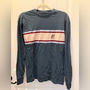 PacSun Men's Dusty Blue Long-Sleeve Stripe Crewneck Shirt (S)
